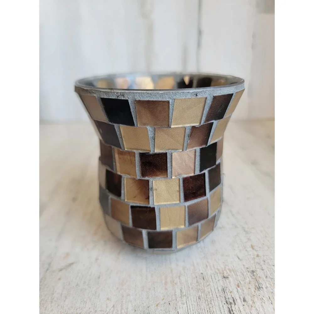 Stained glass brown elite holder vintage Unique Home decor Xmas
